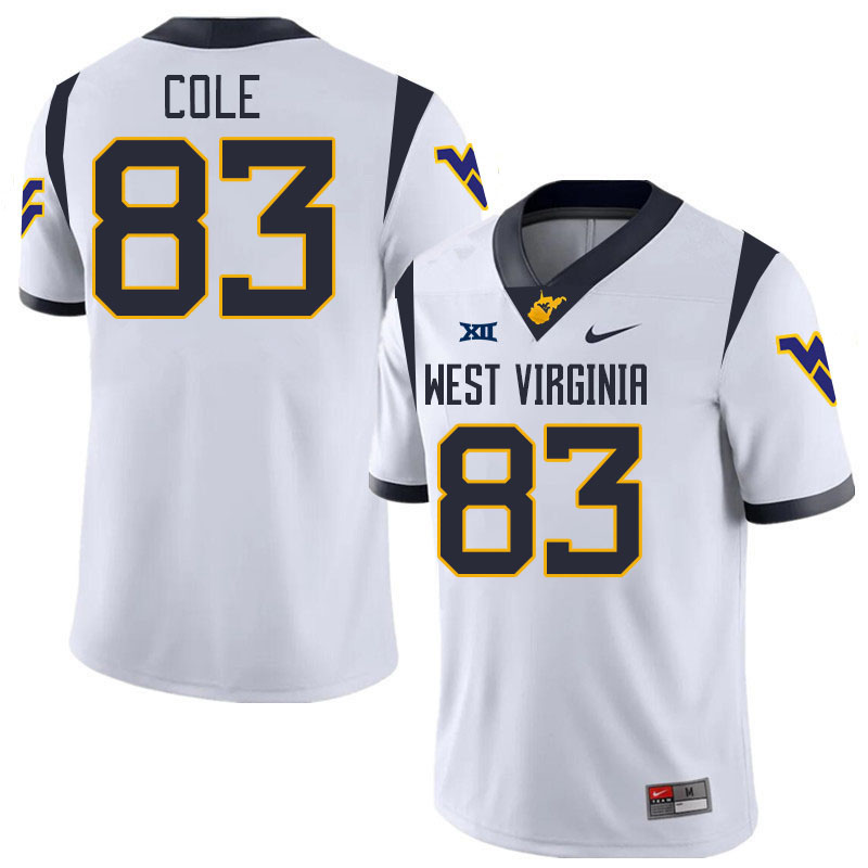 #83 C.J. Cole West Virginia Mountaineers College 2024 New Uniforms Football Jerseys Stitched Sale-White